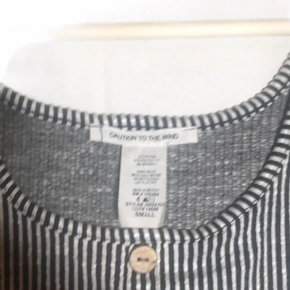 Caution to the Wind Seersucker Button Tank Top - Picture 5 of 7